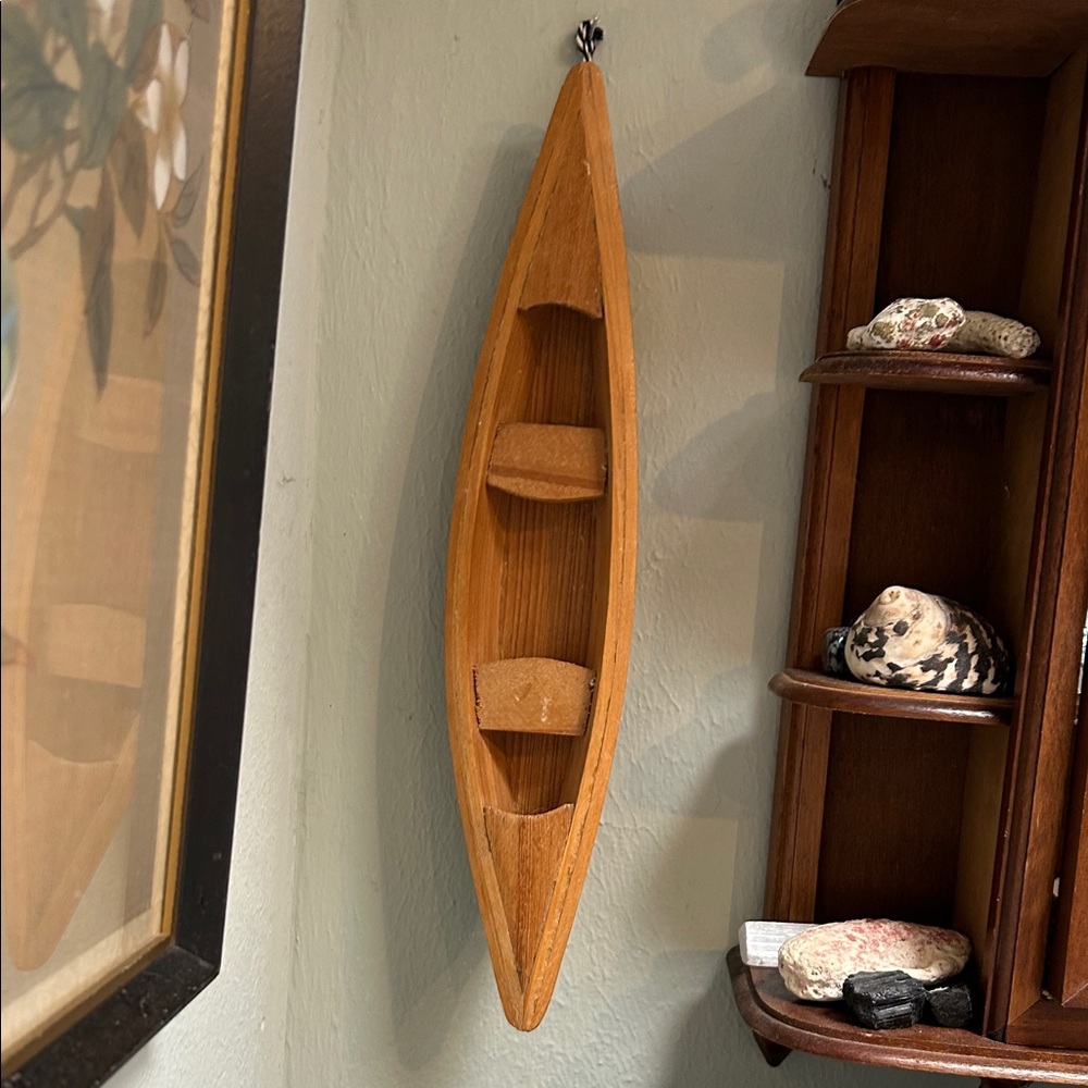 Natural Wood Canoe Wall Art